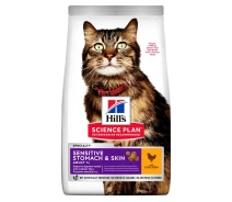 Придбати - корм для кота  Hills SP Feline Adult 1+ Sensitive Stomach Skin Chicken (Хіллс CП Філайн Едалт Сенсетив Стомак Скін) для кішок 7 кг (604069)