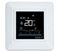Придбати - терморегулятор  Терморегулятор DEVI reg Opti, электронный, 2" экран, 85 х 85мм, макс. 13A, белый (140F1055-e)
