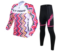 Придбати - велоодяг  Вело костюм женский X-Тiger XW-CT-155 Zigzag 2XL Multicolor кофта с длинным рукавом и штаны