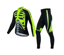 Придбати - велоодяг  Мужской велокостюм KIDITO KM-CT-18 Skeleton Green 2XL кофта с длинным рукавом + штаны