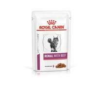 Придбати - корм для кота  Royal Canin Renal with Beef (Роял Канін Ренал віз Біф Фелін) вологий корм для кішок у разі захворювань нирок 0.085 кг. х 12 шт. (40310010)
