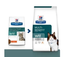 Придбати - корм для кота  Hills Prescription Diet Feline w/d Chicken (Хіллс ПД Філайн в/д) для котів при цукровому діабеті і ожиріння 1.5 кг. (9191/606274)