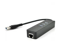 Придбати - кардрідер  Хаб USB 3.0, 3 порти USB 3.0 + 1 порт Ethernet, Black, BOX (12936-ytg)