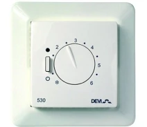Придбати - терморегулятор  Терморегулятор DEVI reg 530, (+5+45С), механический, датчик на проводе 3м, 85 х 85мм, макс. 15A, белый (140F1030-e)
