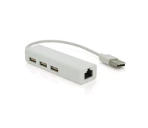 Придбати - мережеву карту  Контроллер USB 2.0 to Ethernet VEGGIEG - Сетевой адаптер 10 - 100Mbps с проводом, RTL-8152B+FE2.2S + 3 порта USB2.0, White, Blis (15022-ytg)