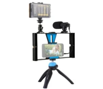 Придбати - набір блогера  Набір блогера Puluz 4in1 (light, mount, phone holder, microphone) (PKT3023)