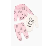 Придбати - костюм для малюків  Костюм (кофта+боди+Брюки) Mini Papi 6832 56 Розовый (2000989103158)