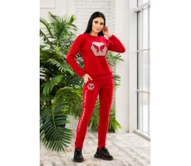 Придбати - жіночий спортивний костюм  Fashions • Костюм спортивний жіночий з камінням на флісі Бабка Fashions 42-44 червоний (116/3-ол)