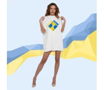 Придбати - спортивну сукню  Сукня-футболка Оверсайз Ukrainian Century "Stand with Ukraine" - Білий