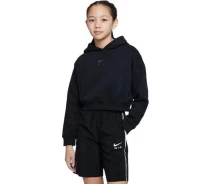 Придбати - дитячу толстовку  Толстовка підліткова Nike G NSW AIR CROP HOODIE чорна DX5008-010 Розмір XL