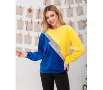 Придбати - жіночу толстовку  Толстовка ISSA PLUS 13665 XL желто-голубо- (13665_желтый/голубой)