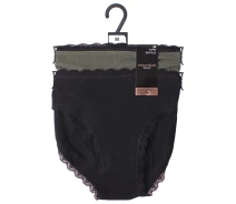 Придбати - жіночі трусики  Трусики-сліп Manoukian Slips X2 Femme 2-pack S black/khaki 13890784-3