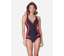 Придбати - спортивний купальник  Купальник слитный женский Aqua Speed Greta 351-03 40 (L) Темно-серый/Розовый (5908217655400)