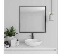 Придбати - зеркало  Дзеркало на стіну в рамі slim 83х83 Чорне 2028-101 Black Mirror квадратне в спальню, ванну, коридор