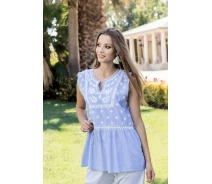 Придбати - жіночу пляжну туніку  Коротка блакитна туніка Fresh Cotton 2112 F-5C 44 (M) Блакитний Fresh Cotton 2112 F-5C