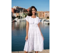 Придбати - пляжну сукню  Біле мереживне плаття для пляжу Fresh Cotton 21F-040C 48 (XL) Білий Fresh Cotton 21F-040C