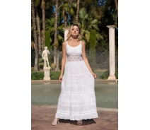 Придбати - пляжну сукню  Мереживне плаття в підлогу Fresh Cotton 21F-021C 44 (M) Білий Fresh Cotton 21F-021C