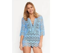 Придбати - жіночу пляжну туніку  Пляжна в'язана туніка LingaDore 4125-2 L/XL Блакитний LingaDore 4125-2