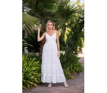 Придбати - пляжний сарафан  Довгий мереживний сарафан Fresh Cotton 21F-024C 44 (M) Білий Fresh Cotton 21F-024C