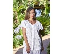 Придбати - жіночу пляжну сорочку  Біла блузка на ґудзиках Fresh Cotton 2011 F-1C ​​48 (XL) Білий Fresh Cotton 2011 F-1C