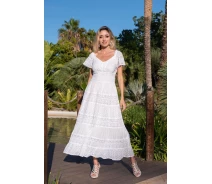 Придбати - пляжну сукню  Мереживне плаття в підлогу Fresh Cotton 21F-035C 46 (L) Білий Fresh Cotton 21F-035C