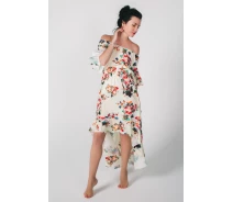 Придбати - пляжну сукню  Довга сукня з квітковим принтом Shato ST 252 flowers 48 (XL) Принт Shato ST 252 flowers