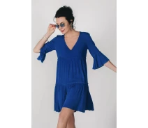 Придбати - жіночу пляжну туніку  Синя туніка з 3/4 рукавами Shato ST 254 blue 50 (XXL) Синій Shato ST 254 blue