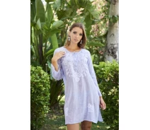 Придбати - жіночу пляжну туніку  Блакитна туніка з вишивкою Fresh Cotton 2120 F-77C 46 (L) Блакитний Fresh Cotton 2120 F-77C
