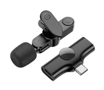 Придбати - мікрофон для караоке  Мікрофон петличний Borofone BFK12 Type-C 2.4G Чорний