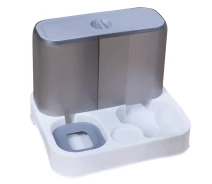 Придбати - миску та контейнер для собак  Миска для котів собак Taotaopets 193306 Gray+White з автоматичною напувалкою та кормом