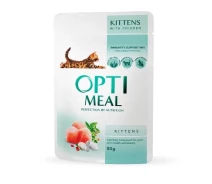 Придбати - корм для кота  Вологий корм для кошенят Optimeal 12 шт. по 85 г (курка в соусі)