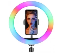 Придбати - кільцеве світло  Кольцевая  Led лампа для блогера селфи фотографа визажиста с держателем для телефона 26 см 25 W (473712-Prob)