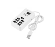 Придбати - кардрідер  Хаб концентратор Home Fest Digital USB 2.0 hub на 7 портів P-1602 Білий(95520 )