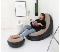 Придбати - надувне крісло  Крісло з пуфиком надувне садове Good Idea Air Sofa велюр 76х130 см Коричневий (zd-33223)