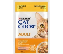 Придбати - корм для кота  Корм для котів Chow Cat CAT CHOW ADULT. З куркою та кабачками в желе. Конс/кот 85г (7613036595049)