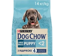 Придбати - корм для собаки  Сухий корм для цуценят великих порід Dog Chow Puppy Large Breed з індичкою 14 кг (7613034487919)
