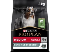 Придбати - корм для собаки  Сухий корм PRO PLAN Medium Adult 1+ Sensitive Digestion для дорослих собак середніх порід з чутливим травленням, з ягням 3 кг (7613035214798)