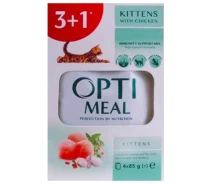 Придбати - корм для кота  Корм вологий для кошенят Optimeal з куркою, 3 + 1, 340 г