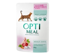Придбати - корм для кота  Корм для котів Optimeal З ягням і овочами в желе, 85 г