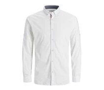Придбати - чоловічу сорочку  Сорочка JJJUSTIN DETAIL SHIRT LS 12188948-Bright White-Fit:SLIM Jack & Jones L Білий