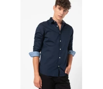 Придбати - чоловічу сорочку  Сорочка JJEPLAIN AOP SHIRT L/S STS 12189770-Dark Navy Jack & Jones XL Темно-синій