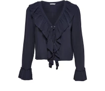 Придбати - чоловічу сорочку  Блузка MARINA L/S CROPPED TOP WVN 15134383NightSky ONLY 36 Темно-синій