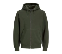 Придбати - чоловічу кофту  Толстовка JJESOFT BASIC SWEAT ZIP HOOD NOOS 12191895-Forest Night-Fit: