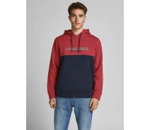 Придбати - чоловічу кофту  Толстовка JJEURBAN BLOCKING SWEAT HOOD NOOS 12190441-Red Dahlia Jack & Jones S Червоний
