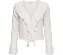 Придбати - чоловічу сорочку  Блузка MARINA L/S CROPPED TOP WVN 15134383CloudDancer ONLY 36 Білий