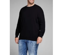 Придбати - чоловічу кофту  Пуловер JJEBASIC KNIT CREW NECK PS 12144038-Black Jack & Jones PLUS 2XL Чорний