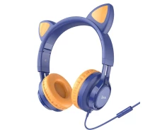 Придбати - навушники  Навушники провідні Hoco W36 Cat ear дитячі накладні з мікрофоном Midnight Blue