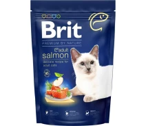 Придбати - корм для кота  Корм сухий для котів Brit Premium Nature Cat Adult Salmon 1,5 kg (д/дорослих котів з лососем) (8595602553136)
