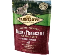 Придбати - корм для кота  Корм сухий для котів Carnilove Cat Hairball Controll 0,4 kg качка, фазан (д/виведення вовняних грудочок) (8595602512355)