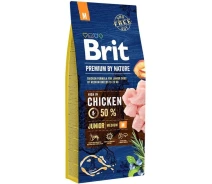 Придбати - корм для собаки  Корм сухий для собак Brit Premium Dog Junior M 15 kg (8595602526338)